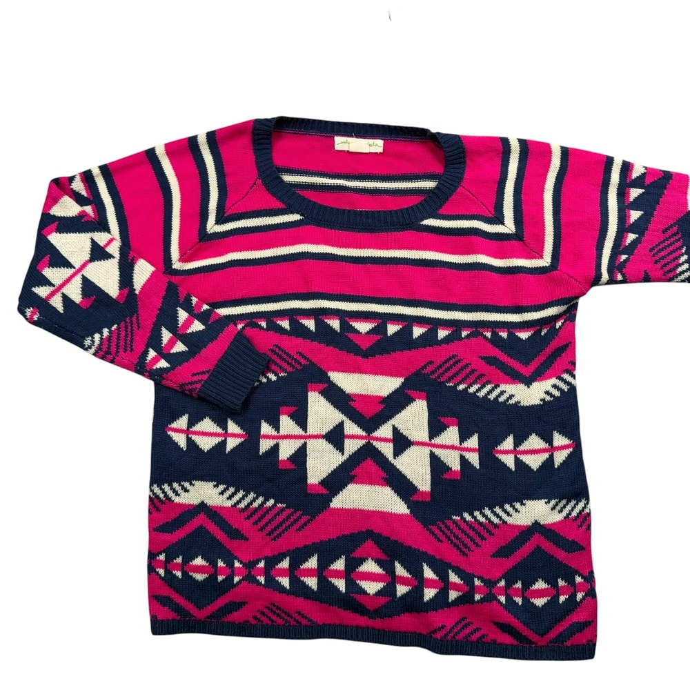 Urban Outfitters Staring at Stars Sweater Womens M Aztec Geometric Knit Raglan